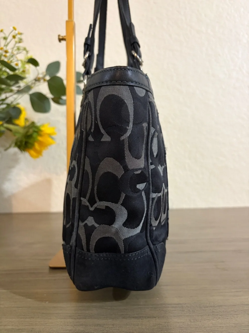 Coach Black Optic Signature Jacquard Tote Bag - Picture 4 of 11